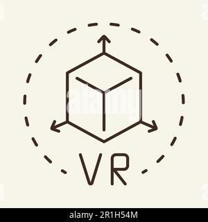 Virtual reality line icon Stock Vector