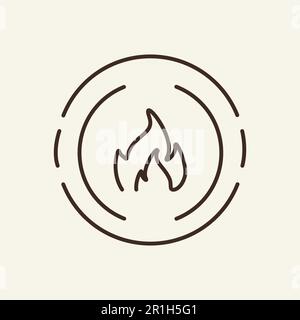 Fire line icon Stock Vector