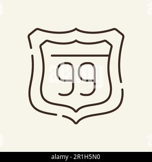 Route sign line icon Stock Vector