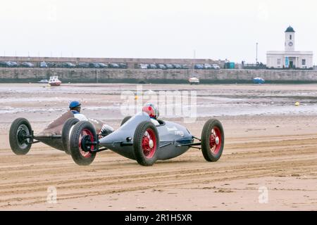 Belly Tank hotrods racing at the Mille Margate beach race 2023 Stock Photo