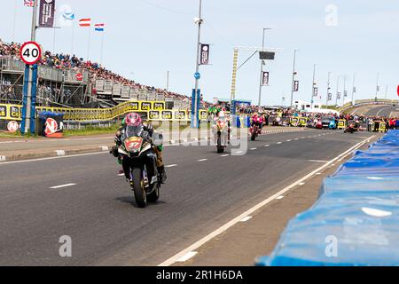 Portstewart, UK. 13th May, 2023. James Hillier who would finish fifth on his second lap of the CP Hire Superstock class race at the Northwest 200. Positions Credit: Bonzo/Alamy Live News Stock Photo