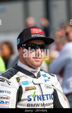 Portstewart, UK. 13th May, 2023. Alastair Seeley Riding a BMW - Synetic on the grid awaiting the start of the CP Hire Superstock class race at the Northwest 200 Credit: Bonzo/Alamy Live News Stock Photo