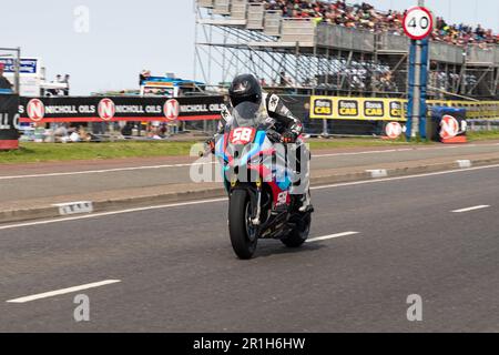 Portstewart, UK. 13th May, 2023. Eddy Ferre who finished thirteenth in position in the CP Hire Superstock class race at the Northwest 200. Credit: Bonzo/Alamy Live News Stock Photo