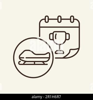 Bobsleigh prize line icon Stock Vector