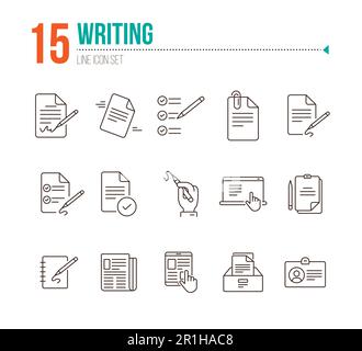 Writing icons Stock Vector