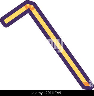 PVC drinking straw. Recycling of plastic production and packaging waste. Flat icon in stroke, element for infographics design. Simple cartoon outline Stock Vector
