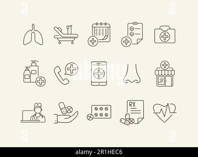 Drug therapy icons Stock Vector