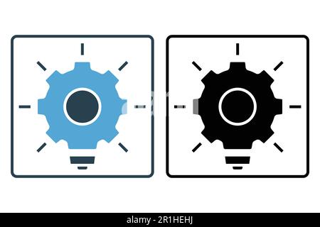 innovation icon illustration. Light bulb icon with gear. icon related to idea. Solid icon style. Simple vector design editable Stock Vector