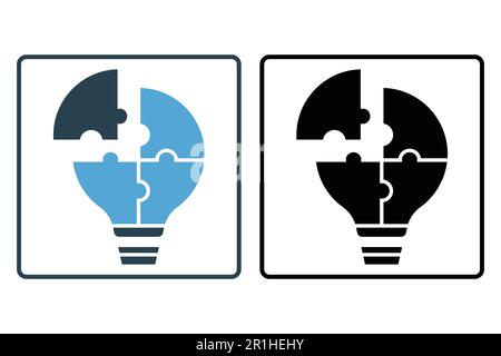 Problem solving icon illustration. Light bulb icon. icon related to idea, business. Solid icon style. Simple vector design editable Stock Vector