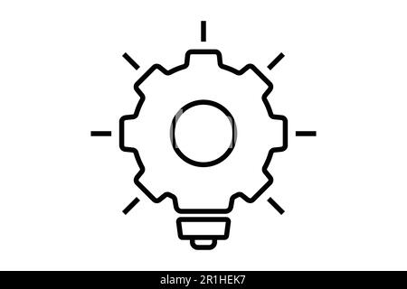 innovation icon illustration. Light bulb icon with gear. icon related to idea. Line icon style. Simple vector design editable Stock Vector