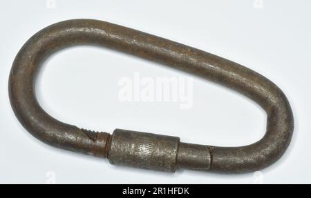 Antique Metal Finish Chain Connecting Link on white background Stock Photo
