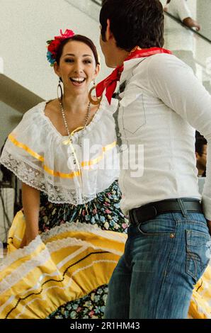 Mazatlan Dancers in Mexico Perform Traditional Folklorico Dances Stock Photo