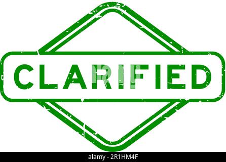 Grunge green clarified word rubber seal stamp on white background Stock Vector