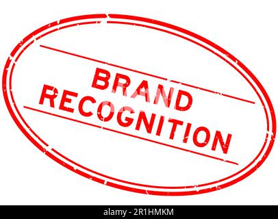 Grunge red branding word oval rubber seal stamp on white background ...