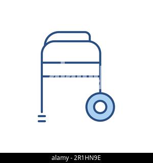 Walker related vector line icon. Isolated on white background. Vector illustration. Editable stroke Stock Vector