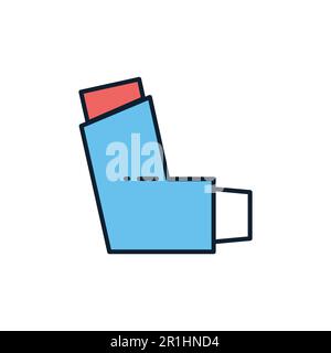 Inhaler related vector line icon. Isolated on white background. Vector illustration. Editable stroke Stock Vector