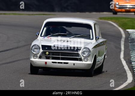 Andrea Stortoni, Emanuele Pirro, Ford Lotus Cortina Mk1, Jim Clark Trophy, a forty five minute, two driver race solely for the iconic race car of the Stock Photo