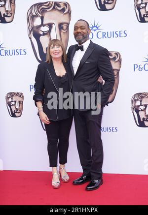 Sir Lenny Henry and partner Lisa Makin attending the Bafta Television Awards 2023 at the Royal Festival Hall, London. Picture date: Sunday May 14, 2023. Stock Photo