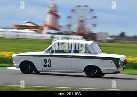 Andrea Stortoni, Emanuele Pirro, Ford Lotus Cortina Mk1, Jim Clark Trophy, a forty five minute, two driver race solely for the iconic race car of the Stock Photo