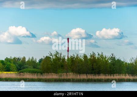 Nature reserve. Ponds formed as a result of mine sinkholes. Nature and industry. Layers. 'Zabie Doly', Chorzow, Poland Stock Photo