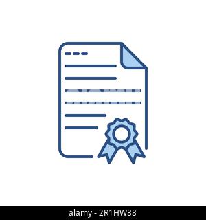 Certificate related vector line icon. College degree. University paper. Official contract. Isolated on white background. Vector illustration. Editable Stock Vector