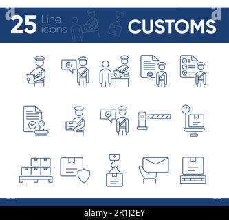 Customs icons Stock Vector