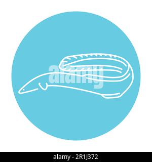 Deep-sea eel color line illustration. Ocean fishes. Stock Vector