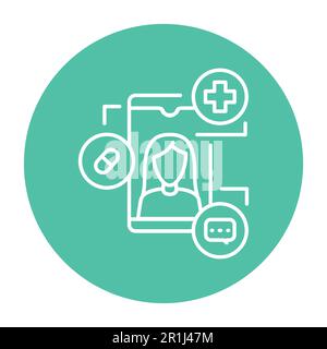 Ehealth color line icon. Pictogram for web page, mobile app, promo. Stock Vector