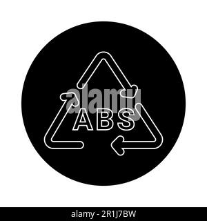 Plastic recycling code ABS line icon. Consumption codes for plastic. Editable stroke. Stock Vector