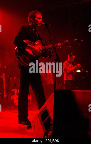 Milan Italy 2002-04-16 : Stuart Murdoch singer and guitarist of Belle & Sebastian live concert at the Alcatraz club Stock Photo