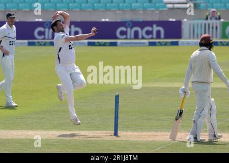 London, UK. 14th May, 2023. 14 May, 2023. London, UK. Middlesex’s Tim Murtagh bowling as Surrey take on Middlesex in the County Championship at the Kia Oval, day four. David Rowe/Alamy Live News Credit: David Rowe/Alamy Live News Stock Photo