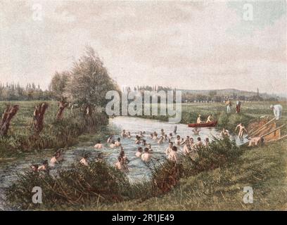 Images taken from the life of a soldier, a french military album that dates back to 1890 called 'L'Album militaire' Stock Photo