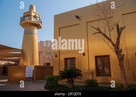 The Golden Masjid or the golden mosque in Qatar is one of the most beautifully designed cultural attractions that reflects Ottoman architecture. Stock Photo