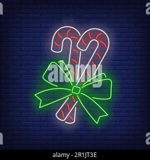 Candy canes neon sign Stock Vector