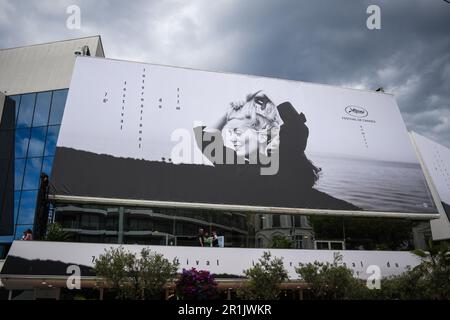 Cannes, France. 14th May, 2023. Preparations for the 76th Cannes International Film Festival, Palais des Festivals et des Congres, La Croisette, Cannes, France on May 14, 2023. (Photo by Lionel Urman/Sipa USA) Credit: Sipa USA/Alamy Live News Stock Photo