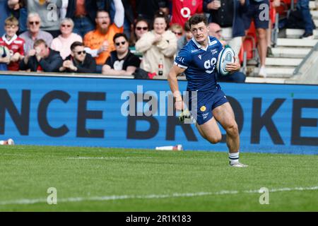 Salford, Lancashire, UK. 14th May 2023; Salford City Stadium, Salford, Lancashire, England; English Premiership Rugby Semi Final, Sale Sharks versus Leicester Tigers;  Raffi Quirke of Sale Sharks Credit: Action Plus Sports Images/Alamy Live News Stock Photo