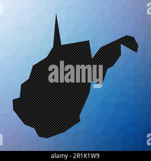 West Virginia geometric map. Stencil shape of West Virginia in low poly style. Awesome us state vector illustration. Stock Vector
