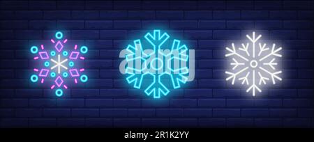 Snowfalls sign set Stock Vector