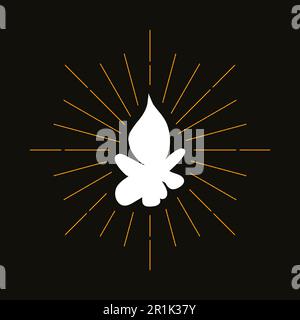 Retro campfire silhouette. Forest hiking, camping symbol. Tourism, outdoor recreation vector icon Stock Vector