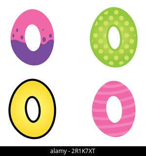 Colorful cartoon font type letter O Stock Vector