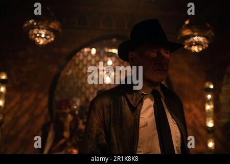 Indiana Jones and the Dial of Destiny is an upcoming American action adventure film directed by James Mangold, who co-wrote it with Jez Butterworth, John-Henry Butterworth, and David Koepp.    This photograph is for editorial use only and is the copyright of the film company and/or the photographer assigned by the film or production company and can only be reproduced by publications in conjunction with the promotion of the above Film. A Mandatory Credit to the film company is required. The Photographer should also be credited when known. Stock Photo