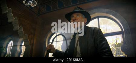 Indiana Jones and the Dial of Destiny is an upcoming American action adventure film directed by James Mangold, who co-wrote it with Jez Butterworth, John-Henry Butterworth, and David Koepp.    This photograph is for editorial use only and is the copyright of the film company and/or the photographer assigned by the film or production company and can only be reproduced by publications in conjunction with the promotion of the above Film. A Mandatory Credit to the film company is required. The Photographer should also be credited when known. Stock Photo