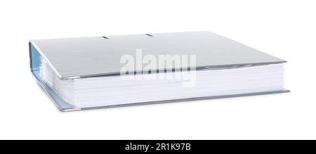 One grey office folder isolated on white Stock Photo