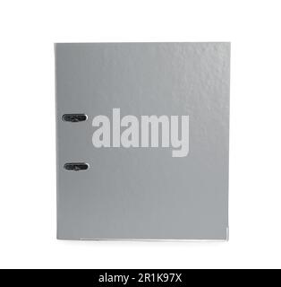 One grey office folder isolated on white Stock Photo