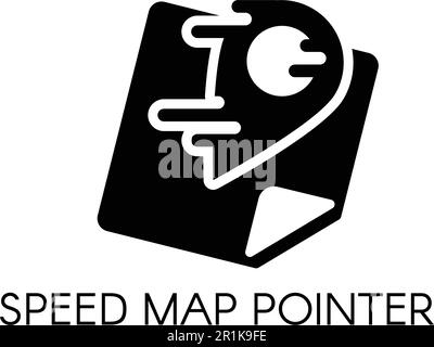 Map pointer lettering vector icon concept. Tracking service. GPS, delivery company logo design Stock Vector