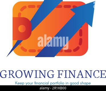 Growing finance flat gradient icon. E-payment, purchase transaction logo. E-banking clipart Stock Vector