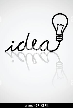 Typography of idea and innovation symbolise by light bulb Stock Vector