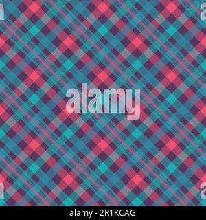 Tartan color seamless vector pattern. Flannel shirt texture. Red, blue checkered textile background Stock Vector
