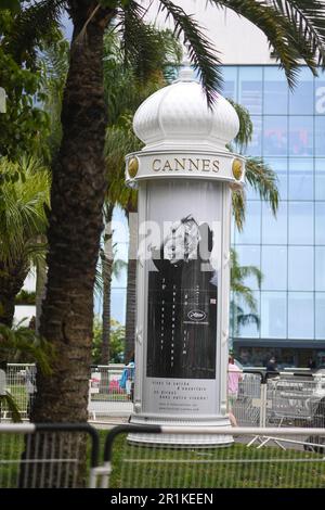 Cannes, France. 14th May, 2023. Preparations for the 76th Cannes International Film Festival, Palais des Festivals, La Croisette, in Cannes, France, on May 14, 2023. Photo by Lionel Urman/ABACAPRESS.COM Credit: Abaca Press/Alamy Live News Stock Photo