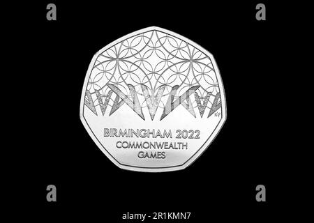 2022 50p to celebrate the Commonwealth Games returning to the United Kingdom Stock Photo